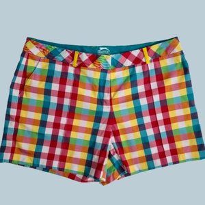 Slazenger Athletic Golf Multicolored Rainbow Plaid Shorts Women's Size 6